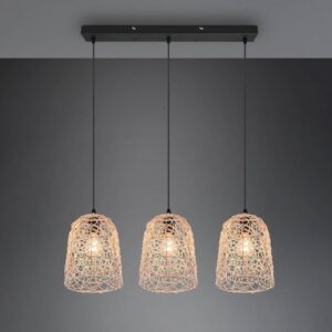 Svítidlo Reality Leuchten světlé dřevo/černá ratan/železo