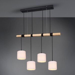 Svítidlo Reality Leuchten černá matná/bílá/dřevo kov/tkanina/dřevo