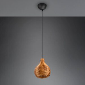 Svítidlo Reality Leuchten světlé dřevo/černá ratan/železo