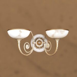 Svítidlo Riperlamp zlatá bílá patinovaná/alabastrová kov/sklo