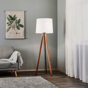 Svítidlo Rothfels ořech/bílá dřevo/chintz/železo/hliník