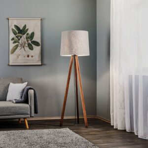 Svítidlo Rothfels vlašský ořech/šedá dřevo/plsť/železo/hliník