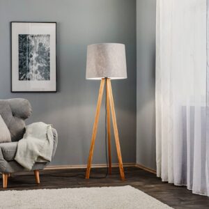 Svítidlo Rothfels dub přírodní/šedá dřevo/plsť/železo/hliník