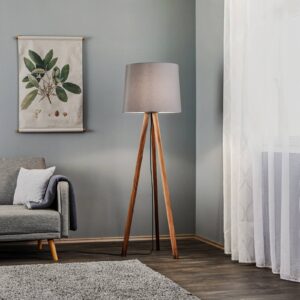 Svítidlo Rothfels ořech/grafit dřevo/chintz/železo/hliník