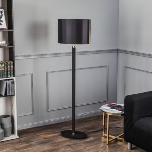 Svítidlo Rothfels černá/mosaz matná tkanina/mosaz/nerezová ocel