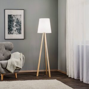 Svítidlo Rothfels přírodní dřevo/bílá dřevo/chintz/železo/hliník