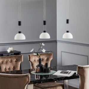 Svítidlo Rothfels opálově bílá/černá sklo/mosaz