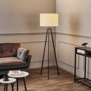 Svítidlo Rothfels bílá/černá tkanina/mosaz/hliník/nerezová ocel