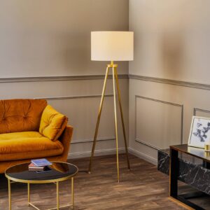 Svítidlo Rothfels bílý/mosaz tkanina/mosaz