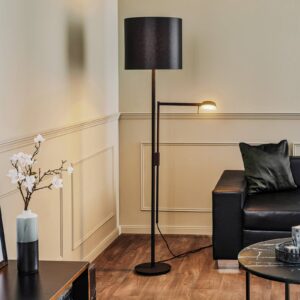 Svítidlo Rothfels černá tkanina/mosaz/hliník/nerezová ocel