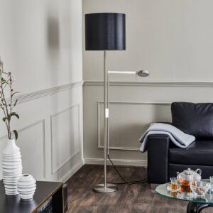 Svítidlo Rothfels černá/niklová matná tkanina/mosaz/hliník/nerezová ocel