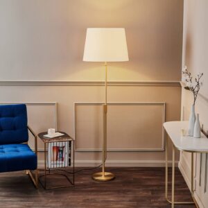 Svítidlo Rothfels bílá/mosaz matná tkanina/mosaz