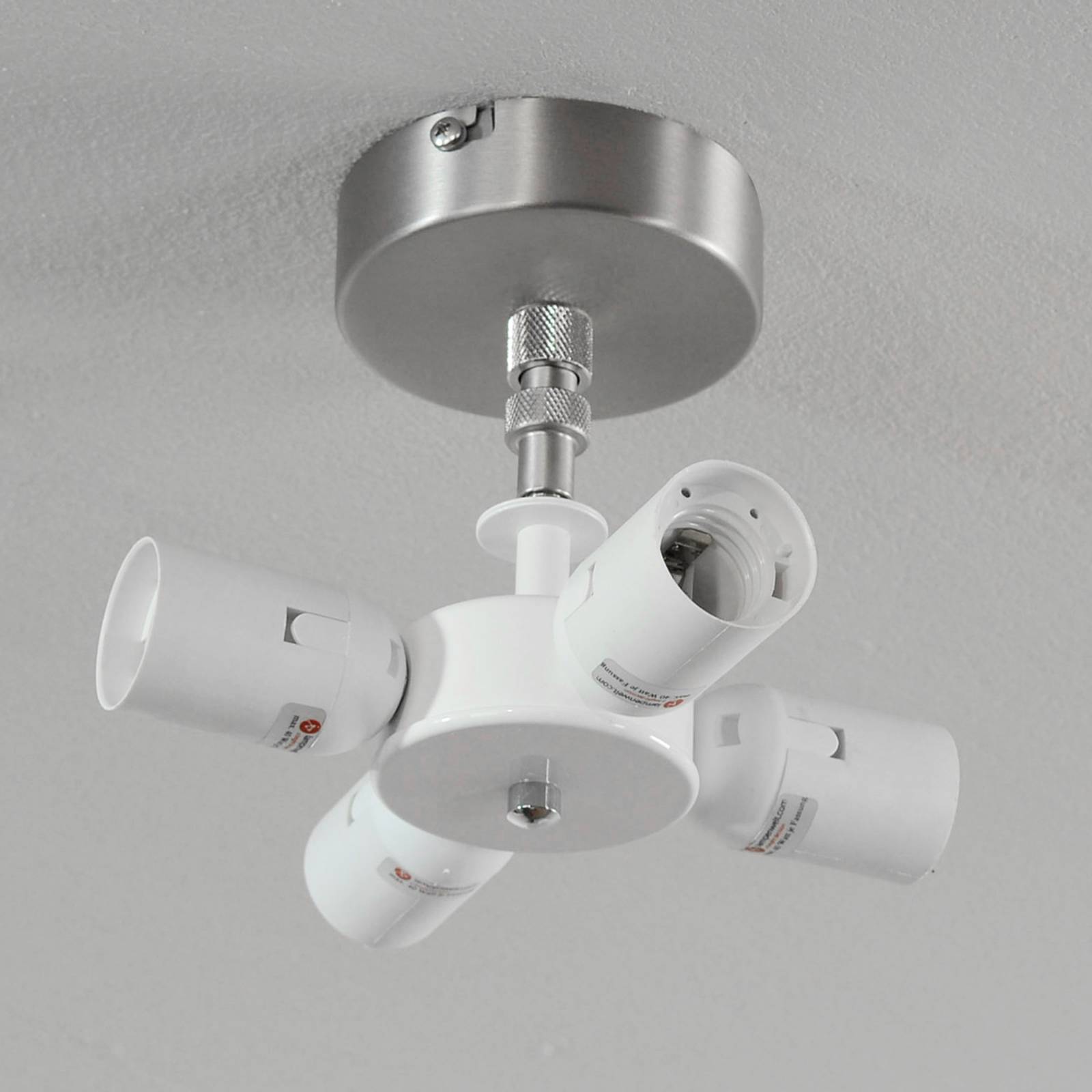 quitani Stropní svítidlo Quitani Gala, Ø 50 cm, šedé plstěné stínidlo, Obývací pokoj / jídelna, Ocel, hliník, plsť, chintz, E27, 40W, K: 23cm - Image 5