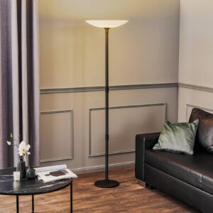 Svítidlo Rothfels opálově bílá/černá sklo/mosaz