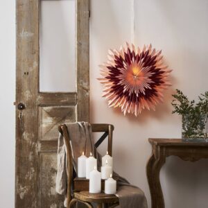 Svítidlo STAR TRADING růžová/červená papír