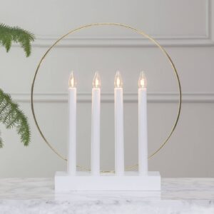 Svítidlo STAR TRADING bílá/mosaz dřevo/kov/plast