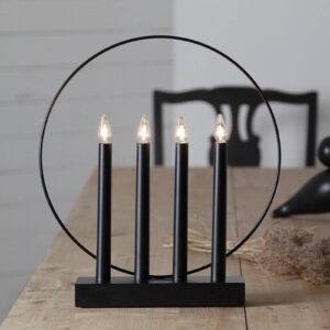 Svítidlo STAR TRADING černé dřevo/kov/plast