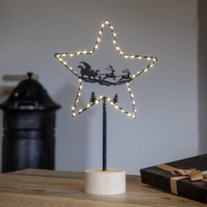 Svítidlo STAR TRADING černá/světlé dřevo dřevo/hliník/plast