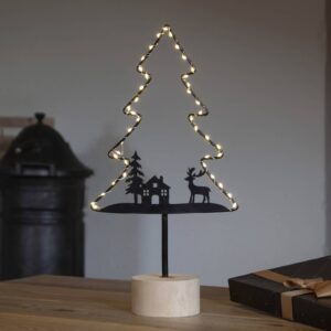 Svítidlo STAR TRADING černá/světlé dřevo dřevo/hliník/plast