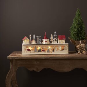 Svítidlo STAR TRADING bílá/červená/zelená/hnědá dřevo