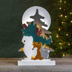 Svítidlo STAR TRADING hnědá/zelená/bílá/červená dřevo