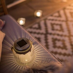 Svítidlo STAR TRADING hnědá/čirá/stříbrná sklo/kov/sisal