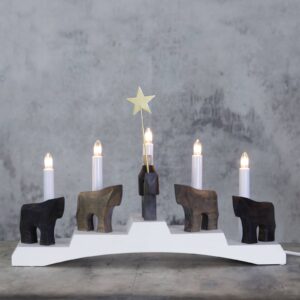 Svítidlo STAR TRADING bílá/hnědá/černá dřevo/kov/plast