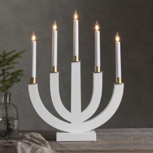 Svítidlo STAR TRADING bílá/zlatá dřevo/kov