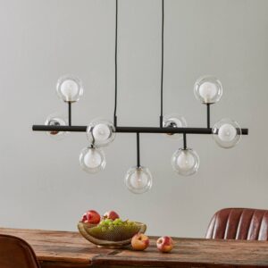 Svítidlo Schuller Valencia matná černá/chrom/bílý opál/čirý kov/sklo