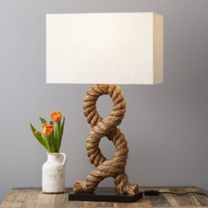 Svítidlo Sea-Club béžová/světle hnědá/tmavě hnědá kov/lano/dřevo