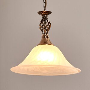 Svítidlo Searchlight starožitná mosaz/bílá kov/sklo