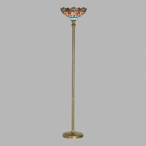 Svítidlo Searchlight starožitná mosaz/modrá/jantarová kov/sklo