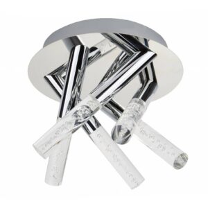 Svítidlo Searchlight chrom/transparentní kov/akryl s bublinami