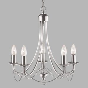 Svítidlo Searchlight stříbrný satén kov