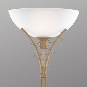 Svítidlo Searchlight starožitná mosaz/bílá kov/opálové sklo