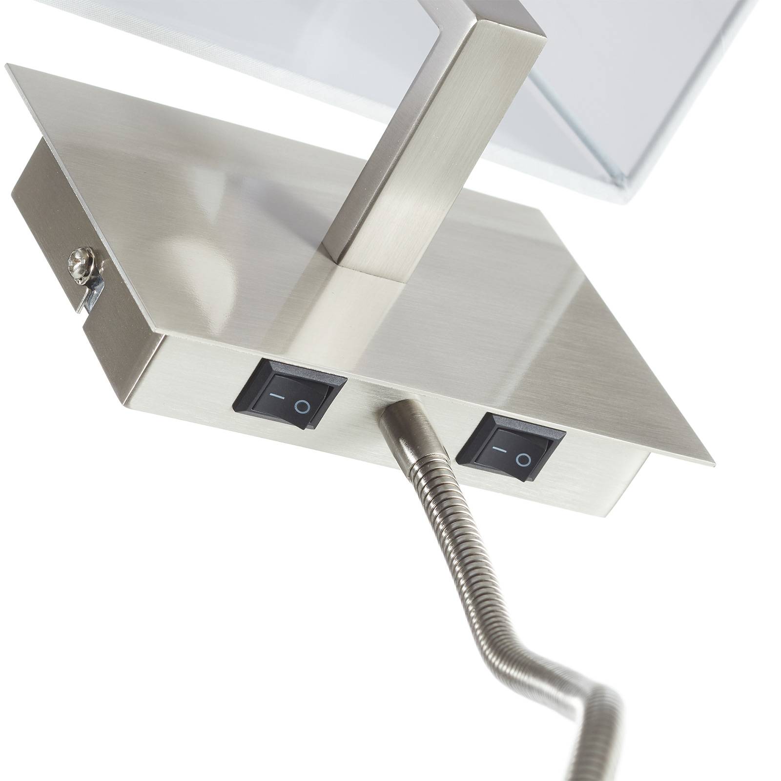 Searchlight Nástěnné světlo 6519 LED lampa na čtení, stříbrná, Obývací pokoj / jídelna, kov, textil, E27, 60W, Energetická třída: G, L: 20 cm, K: 26cm - Image 4