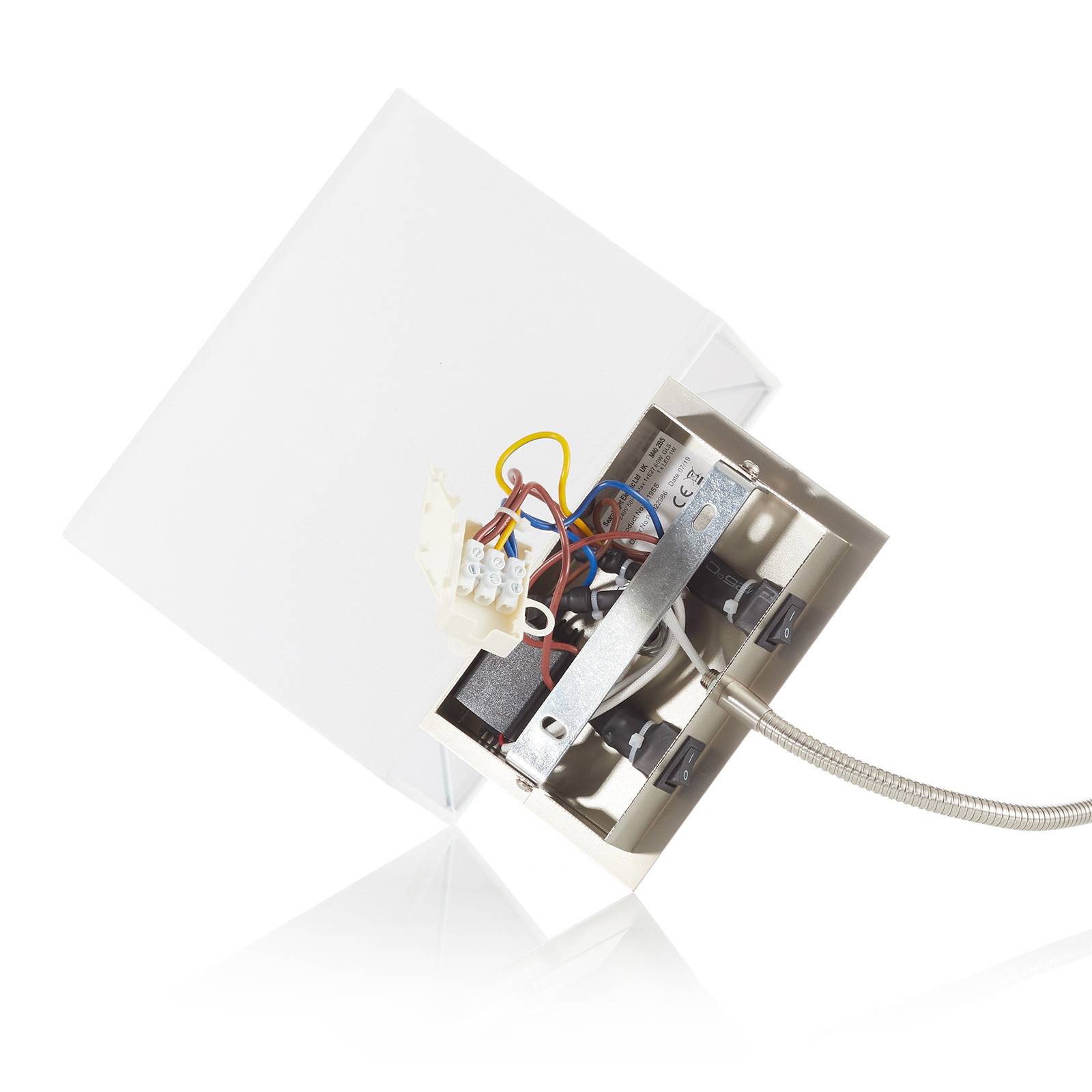 Searchlight Nástěnné světlo 6519 LED lampa na čtení, stříbrná, Obývací pokoj / jídelna, kov, textil, E27, 60W, Energetická třída: G, L: 20 cm, K: 26cm - Image 5