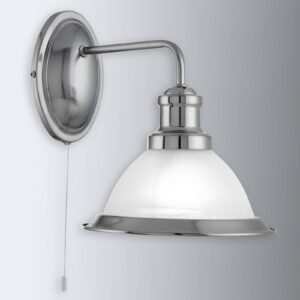 Svítidlo Searchlight stříbrná satinovaná/bílá kov/sklo