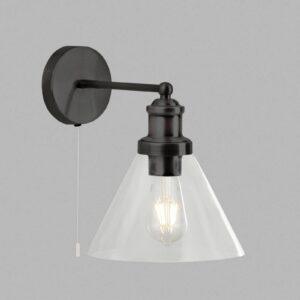 Svítidlo Searchlight černá/čirá konstrukční ocel/sklo