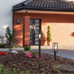 Svítidlo Searchlight černá/čirá ocel nerezová/sklo