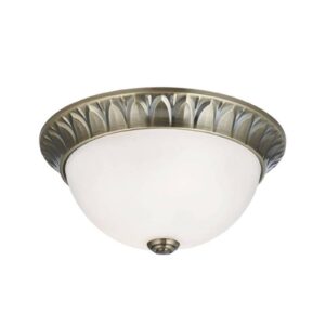 Svítidlo Searchlight antická mosaz/opálová bílá sklo/kov