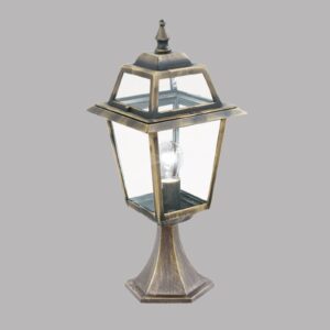 Svítidlo Searchlight černo-zlatá/čirá hliník/sklo