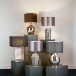 Svítidlo Searchlight šedá sklo/textil