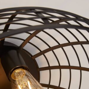 Svítidlo Searchlight hnědá/černá dřevo/ocel