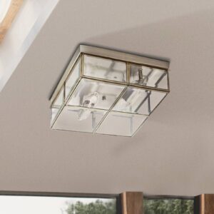 Svítidlo Searchlight antická mosaz/průhledná kov/sklo