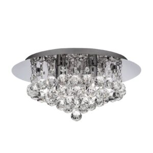 Svítidlo Searchlight chrom/čirá kov/skleněný křišťál