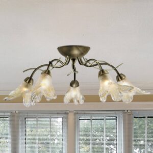 Svítidlo Searchlight Starobylá mosaz/jantar/čirá kov/sklo