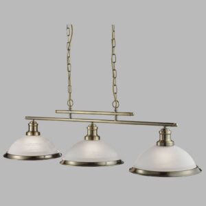 Svítidlo Searchlight mosaz antická/bílá opálová konstrukční ocel/sklo