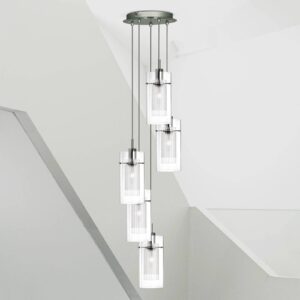 Svítidlo Searchlight chrom/čirá/ledová kov/sklo