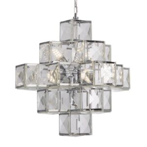 Svítidlo Searchlight chrom/čirá ocel/sklo